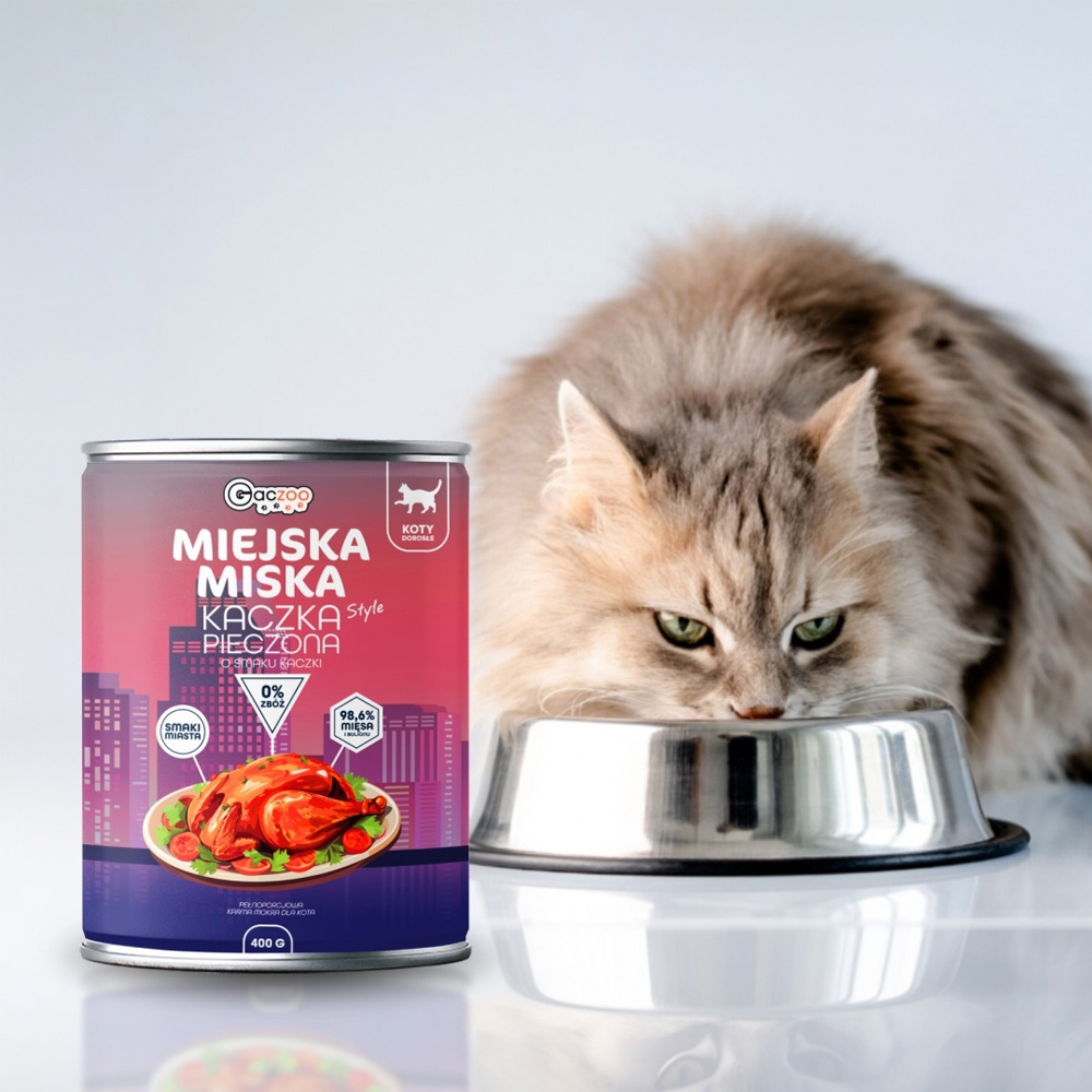 Gaczoo Miejska Miska karma mokra dla kota Kaczka pieczona Style 400g